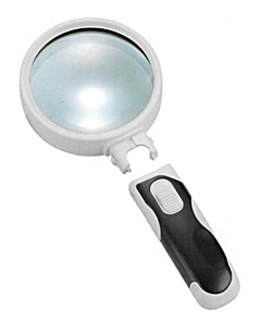 Лупа ручная круглая 5x-75мм для чтения с подсветкой (2 LED) Kromatech 77375B